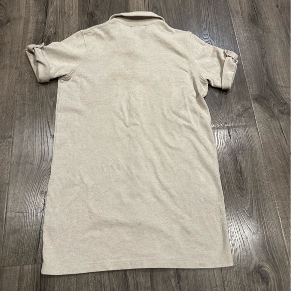 Lauren Ralph Lauren Size M Natural Oatmeal Linen Cotton Shirt Dress Button Knee - Picture 7 of 10